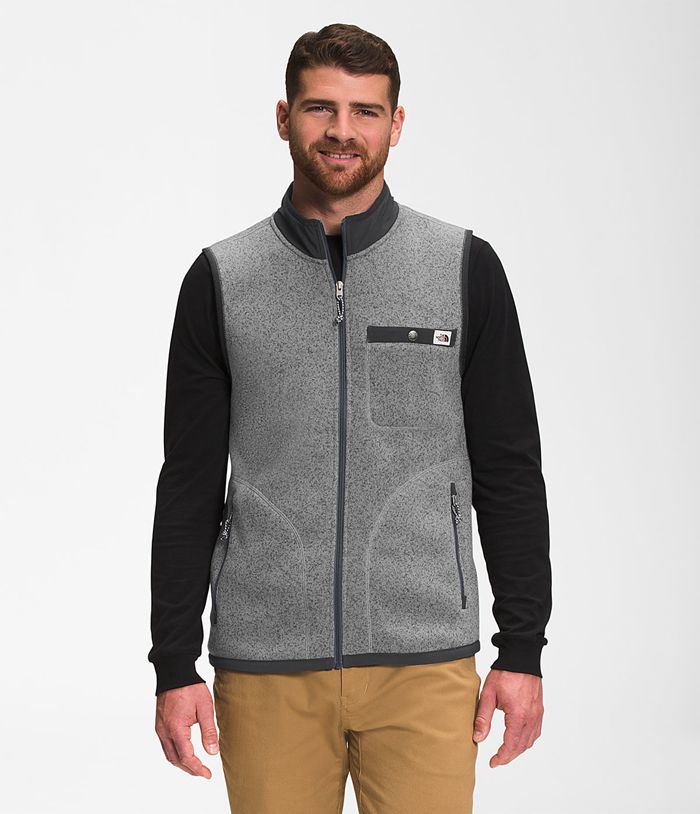 The North Face Mens Vests Gordon Lyons Full Zip 725HCUFVR - Grey